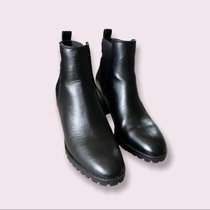 Zara Collection Black Heeled Lug Sole Ankle Boots Black - size 41